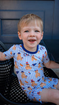 Fourth of July Bear Bamboo Short Sleeve Set
