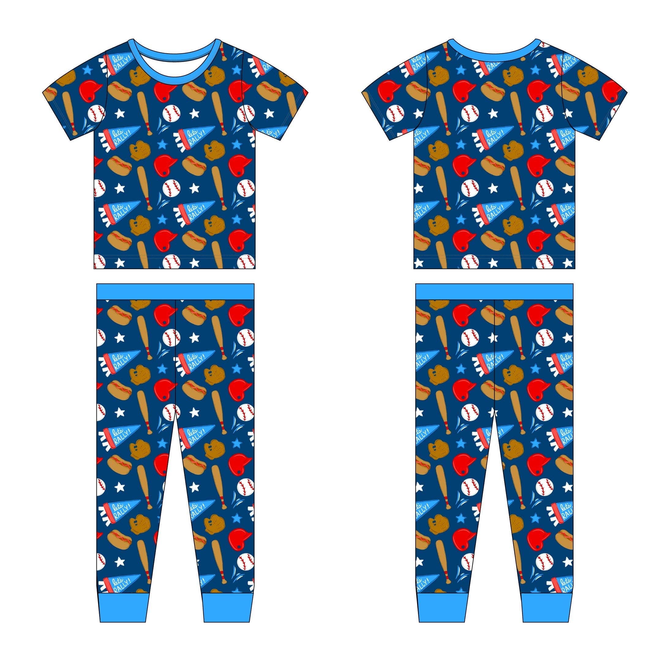 Baseball Bamboo Two-Piece Pajamas