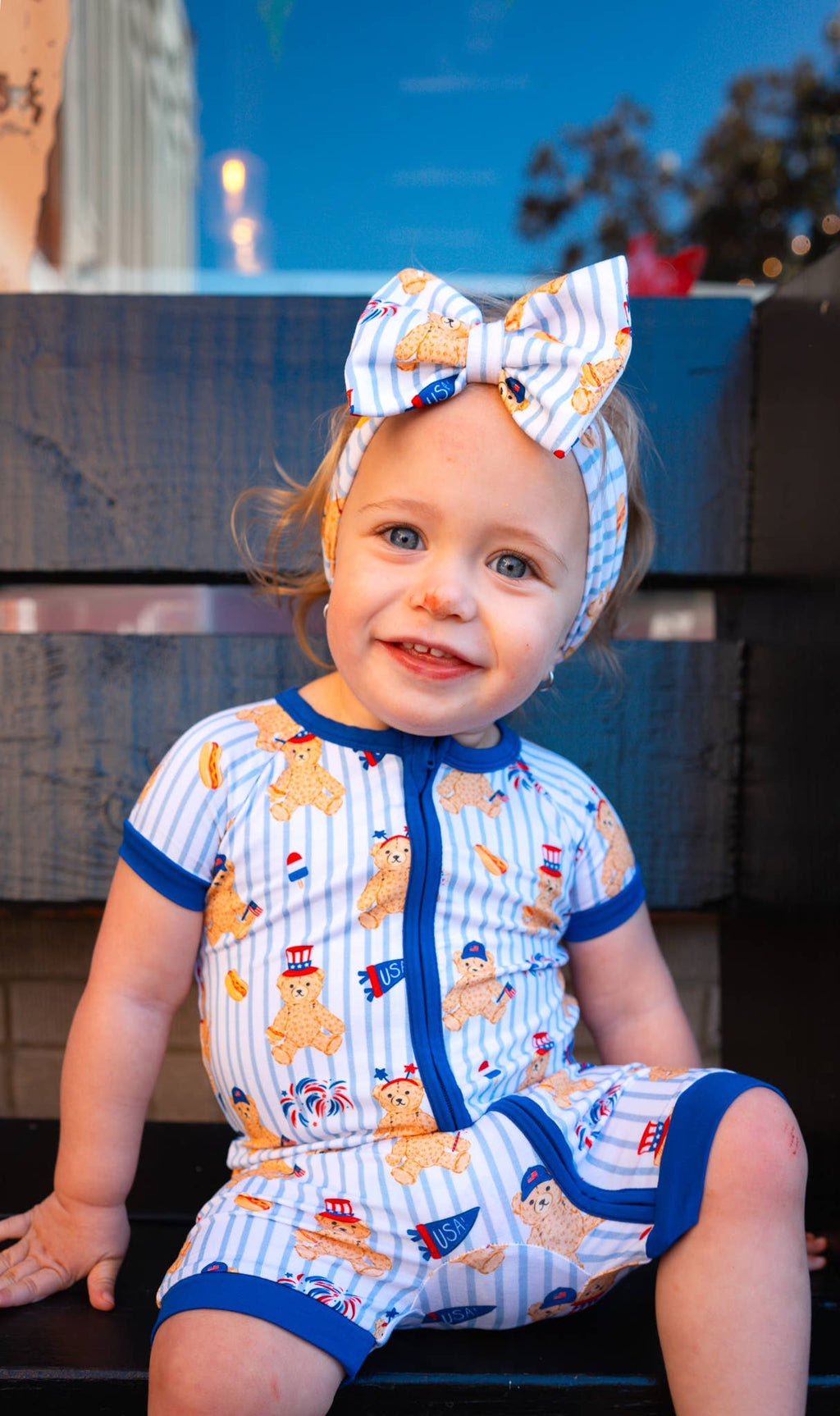 Fourth of July Bear Bamboo Shortie