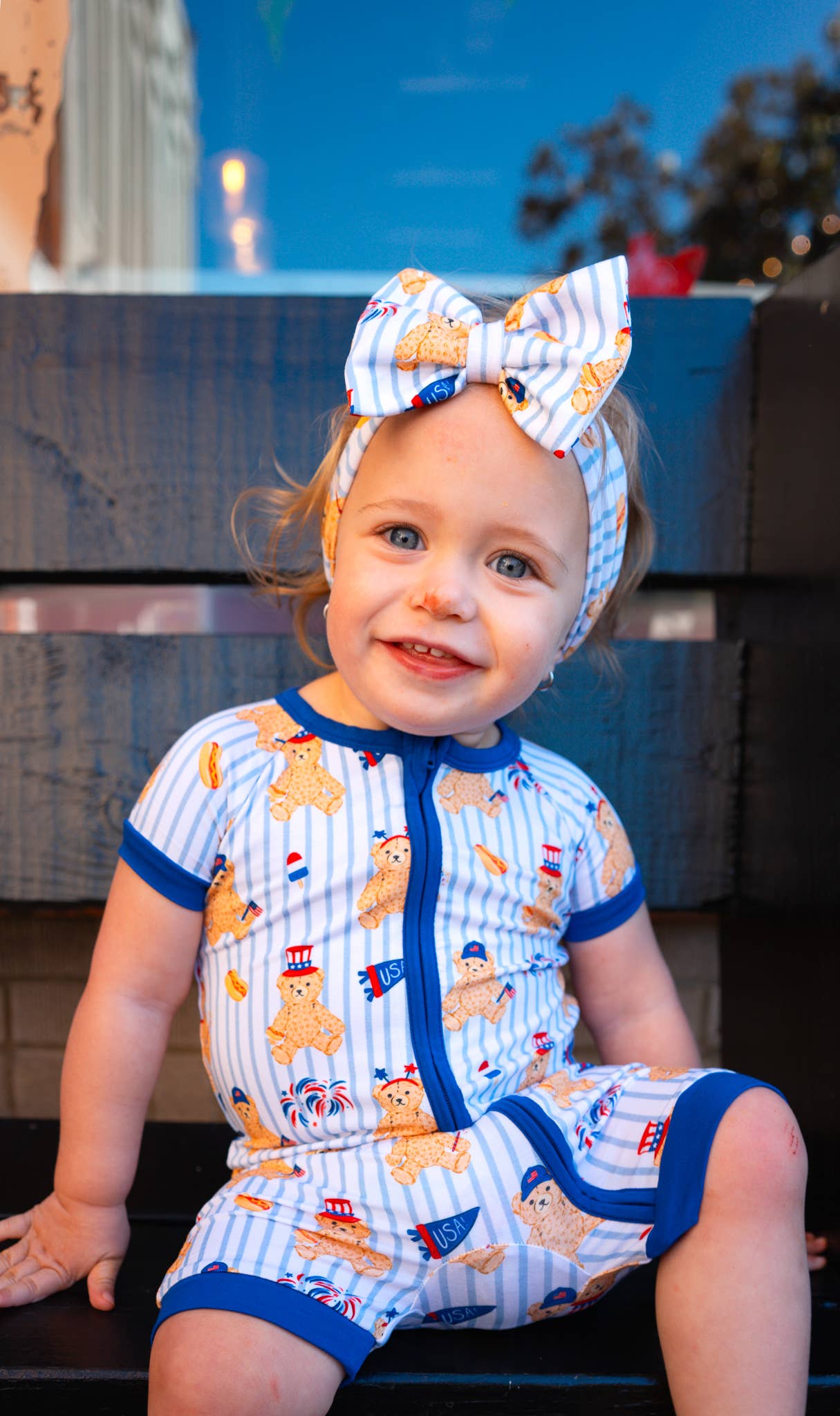 Fourth of July Bear Bamboo Shortie