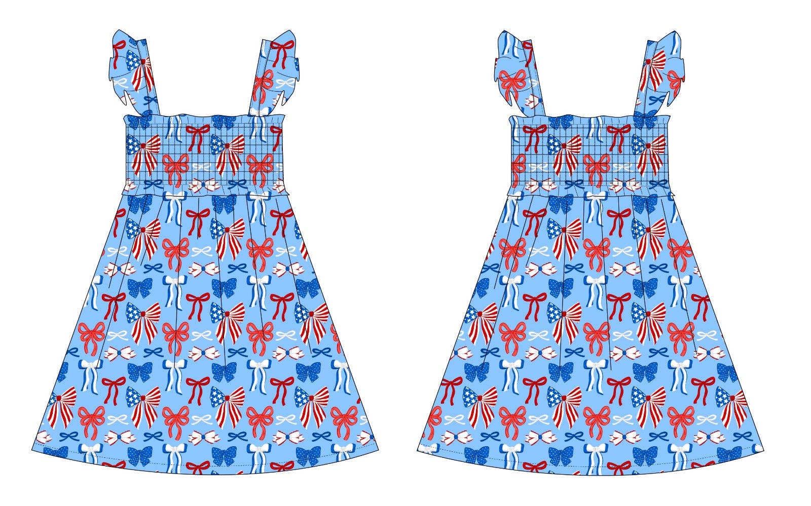 Fourth of July Smocked Bamboo Dress