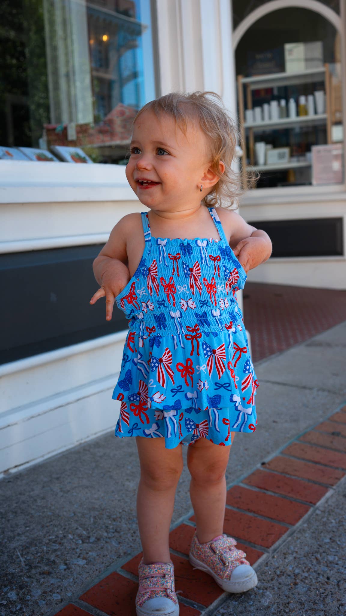 Fourth of July Smocked Bamboo Romper