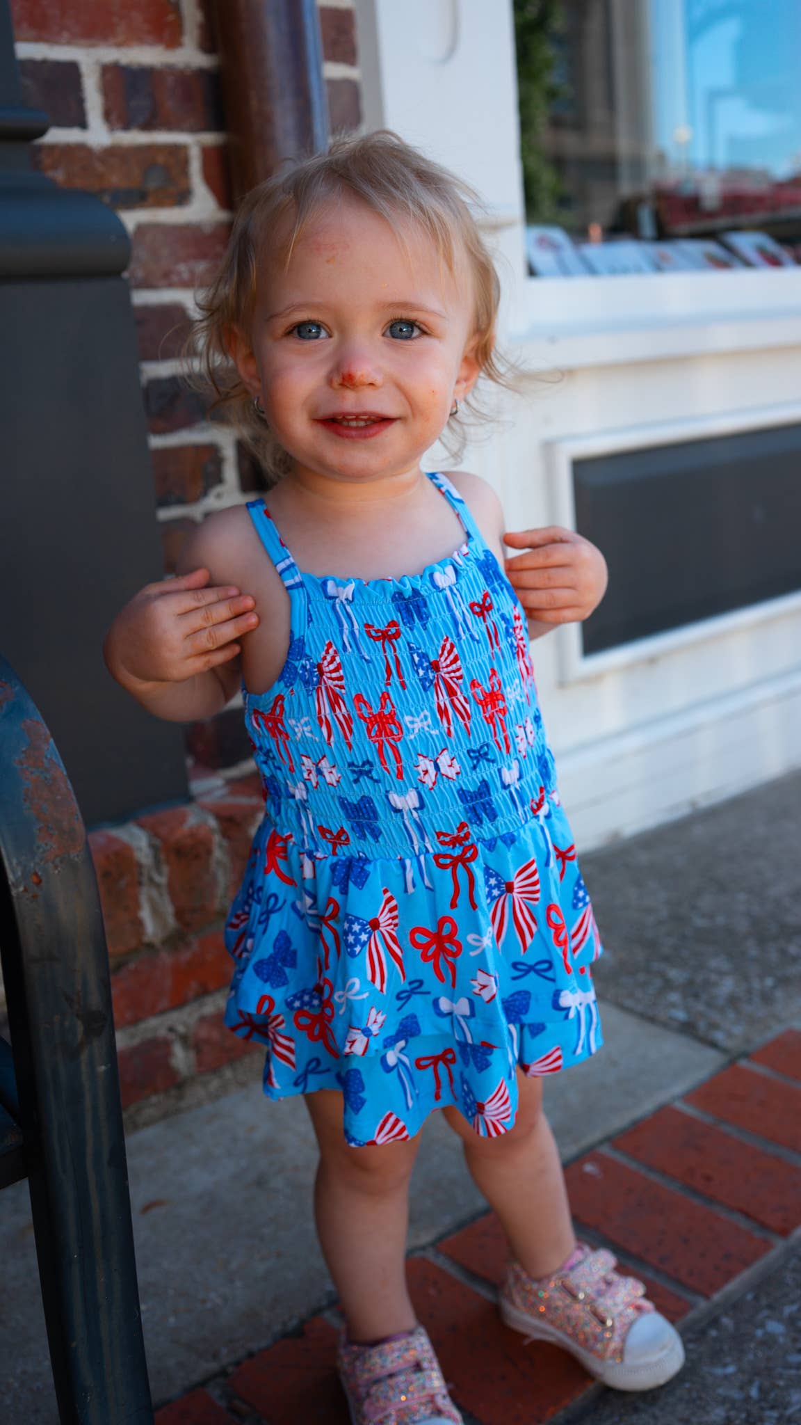 Fourth of July Smocked Bamboo Romper