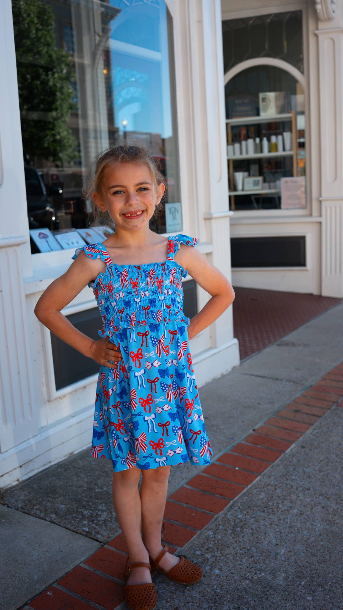 Fourth of July Smocked Bamboo Dress