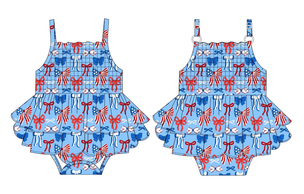 Fourth of July Smocked Bamboo Romper
