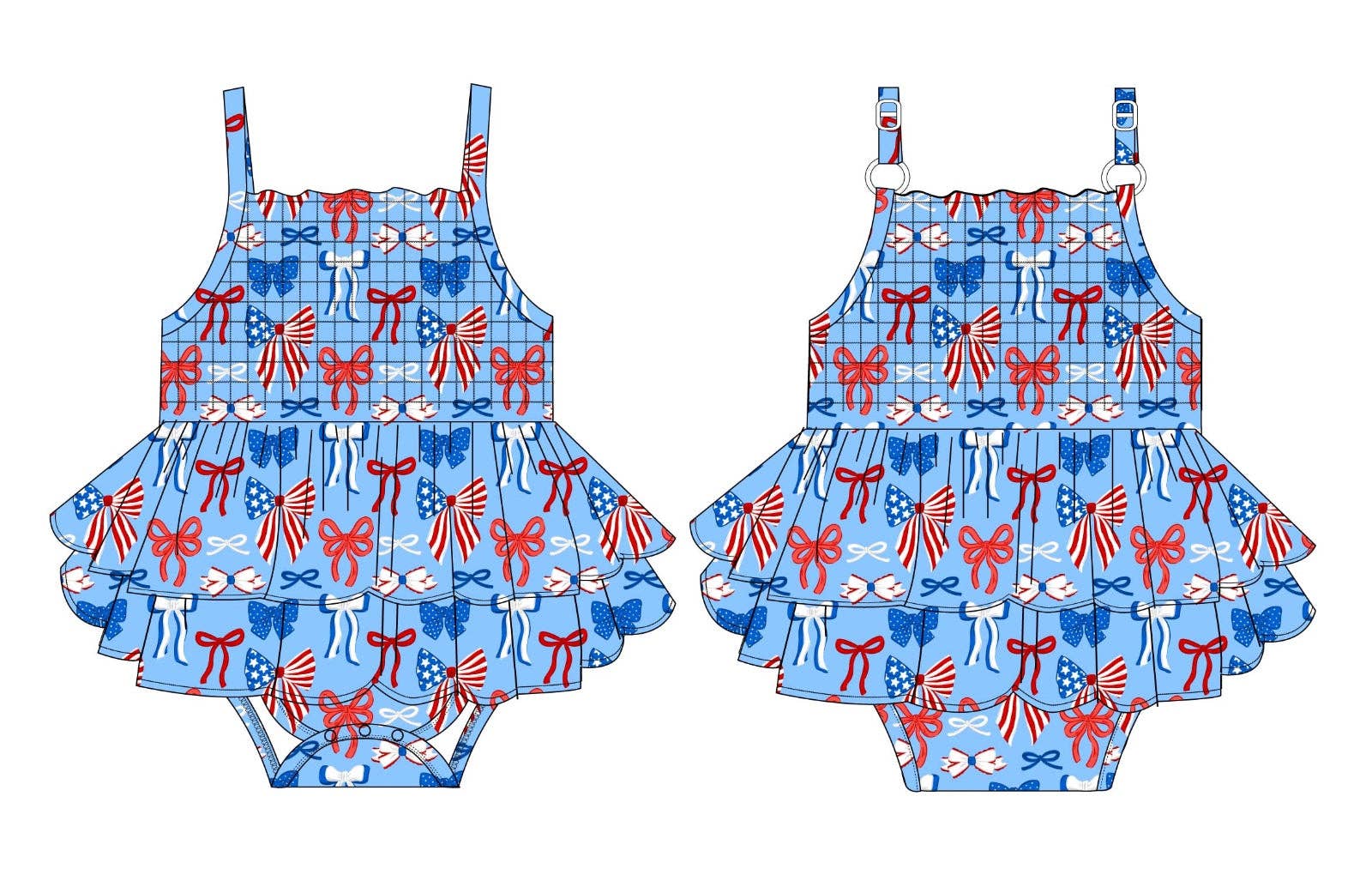 Fourth of July Smocked Bamboo Romper